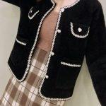 Ζακέτα με ραφές και κουμπιά καρδιές μαύρο