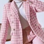 Σακάκι τύπου tweed ροζ