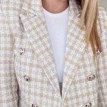 Σακάκι τύπου tweed μπεζ
