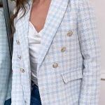 Σακάκι τύπου tweed μπλε