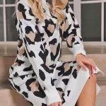 Leopard print πλεκτό φόρεμα