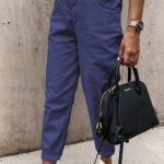 Ankle cut denim παντελόνι σκούρο μπλε