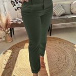 Chino παντελόνι με ζώνη πράσινο