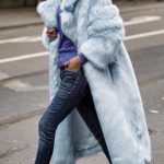 Fluffy μακριά γούνα γαλάζια