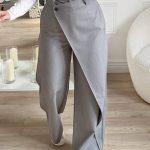 Γυναικείο ζέρσεϊ παντελόνι φάκελος γκρι