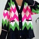 Πολύχρωμο funky ζακετάκι μαύρο