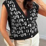 Αμάνικη ζακέτα σε στυλ καζάκας μαύρο