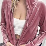 Velvet crop hoodie σε σάπιο μήλο