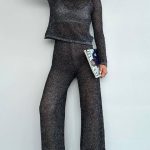 Σετ lurex διάτρητο μαύρο