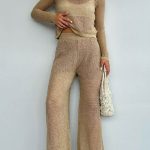 Σετ lurex διάτρητο μπεζ