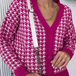 Pied de coq ζακέτα φούξια