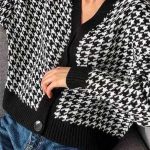 Pied de coq ζακέτα μαύρο