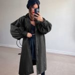 Παλτό μακρύ με balloon μανίκια μαύρο