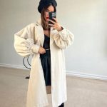 Παλτό μακρύ με balloon μανίκια μπεζ