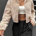 Puffer style γούνινο crop πανωφόρι