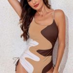 Ολόσωμο μαγιό waves pattern σε μπεζ