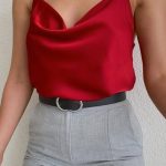 Satin lingerie top σε κόκκινο