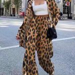 Leopard σετ πουκάμισο παντελόνι