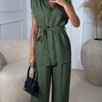 Casual σετ κοστούμι σε χακί