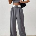 Σετ γκρί στράπλες με παντελόνα