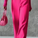 Παντελόνα φούξια με λευκό λάστιχο