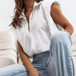 Κοντομάνικο πουκάμισο με βάτες λευκό