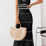 Ασπρόμαυρο μακρύ beachwear