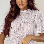 Μπλουζάκι λευκό δαντελένιο