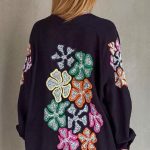 Πουκάμισο με σχέδιο λουλούδια μαύρο