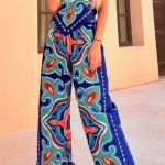 Tribal σετ παντελόνα με τοπάκι μπλε