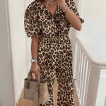 Animal print ολόσωμη φόρμα με λεοπάρ μοτίβο