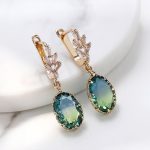 Σκουλαρίκια oval shape σε μπλε-πράσινο απόχρωση