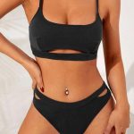 Μαύρο αθλητικό μπικίνι με cut outs