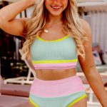 Ψηλόμεσο ριπ beau μπλε-ροζ μπικίνι