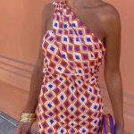 Diamond wrap style φόρεμα με έναν ώμο