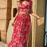 Boho κόκκινο σετ με φούστα