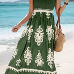 Boho φόρεμα σφιγγοφωλιά σε χακί