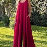 Ανάλαφρη ολόσωμη φόρμα αμάνικη σε μπορντώ