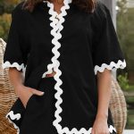 Σετάκι αέρινο δίχρωμο σε μαύρο