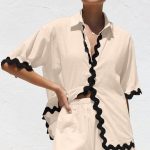 Σετάκι αέρινο δίχρωμο σε εκρού