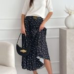 Πουά flare φούστα σε μαύρο