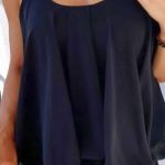 Καλοκαιρινό τόπ με βολάν σε μαύρο