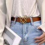 Ζώνη καφέ με μεταλλική αγκράφα