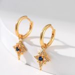 Κρεμαστά σκουλαρίκια star hollow hoop