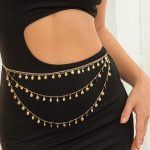 Τριπλή αλυσίδα μέσης με κρεμαστά κοχυλάκια σε χρυσό χρώμα