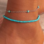 Γαλάζιο σετ βραχιόλια ποδιού 2 τμχ