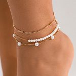 Σετ αλυσίδες ποδιού με πέρλες 3 τμχ