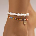 Σετ 2τμχ βραχιόλια με κοχύλια και χάντρες