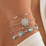 Vintage Σετ βραχιόλια 4 τεμ. σε ασημί