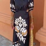 Ethnic φόρεμα μαύρο με cut outs